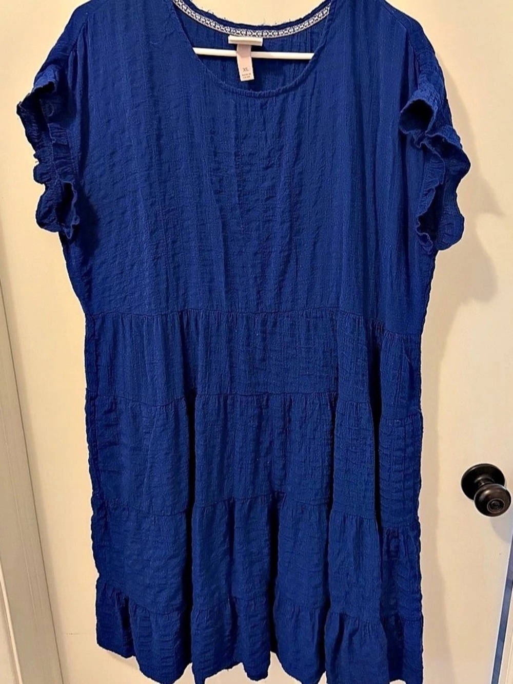 Rosie Knox Royal Blue Ruffle Sleeve Mini Dress Size XL